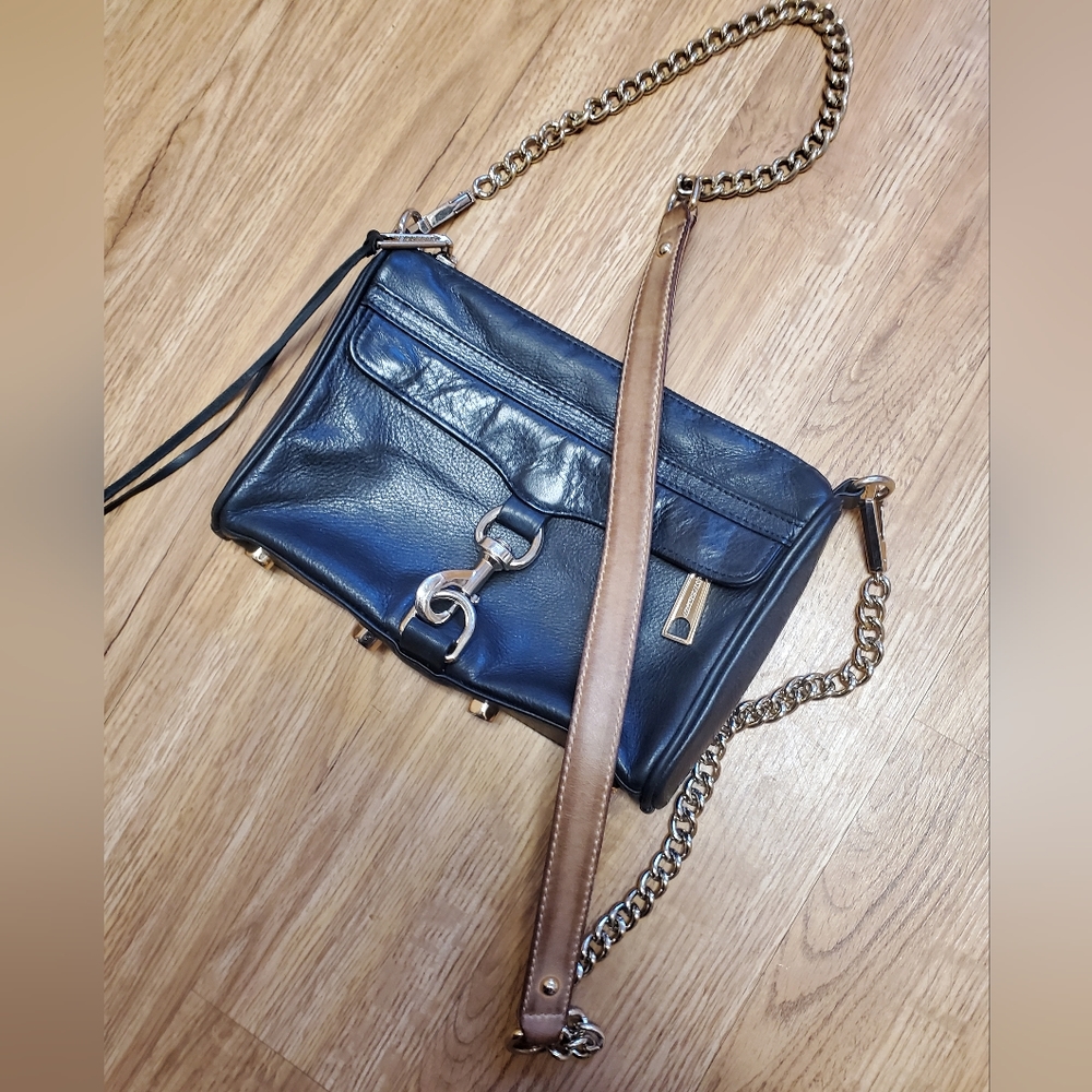 Rebecca Minkoff dark blue leather crossbody bag